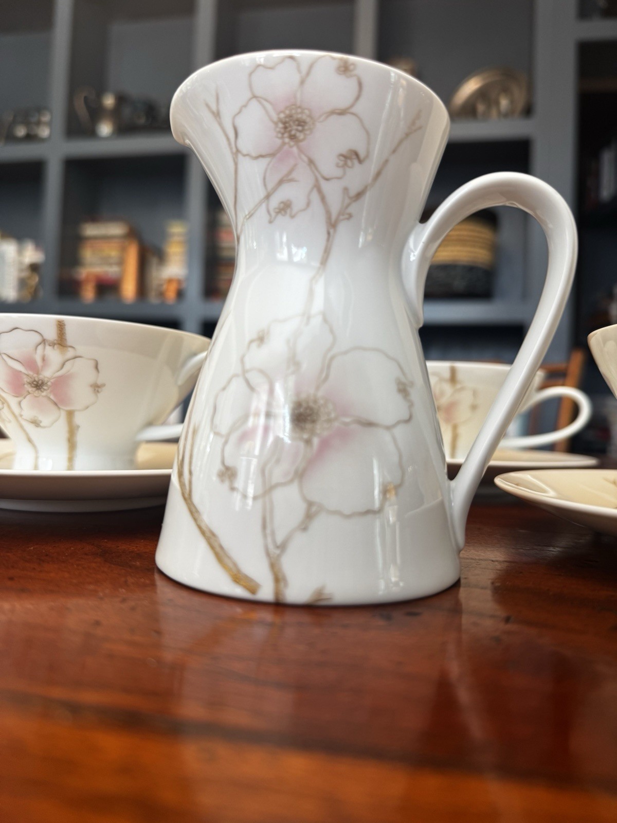Set of 3 Tea Coffee Service Cups, Saucers, Creamer Pitcher Rosenthal Blush