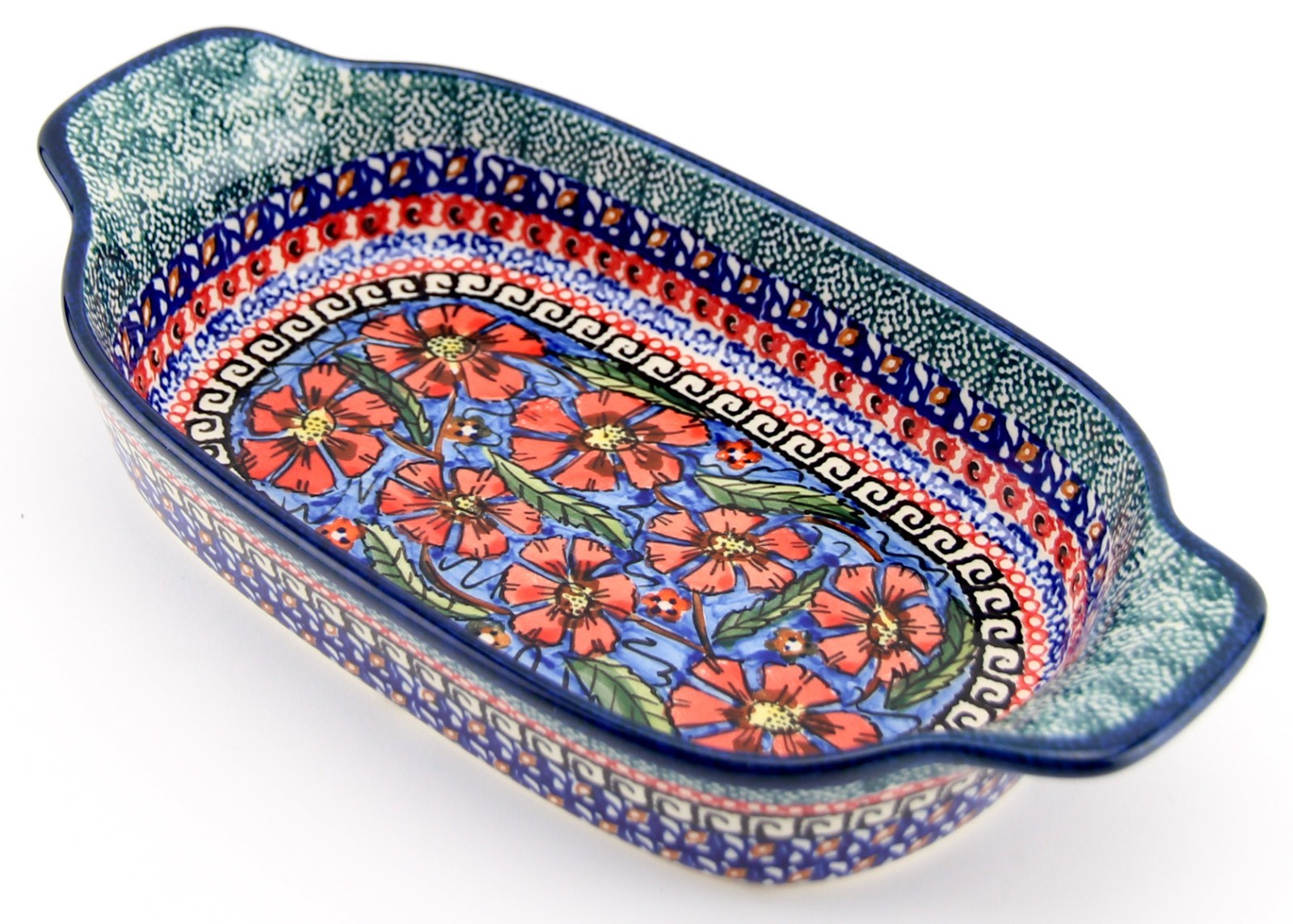 Polish Pottery Rectangular Serving Dish Handmade by Zaklady Boleslawiec