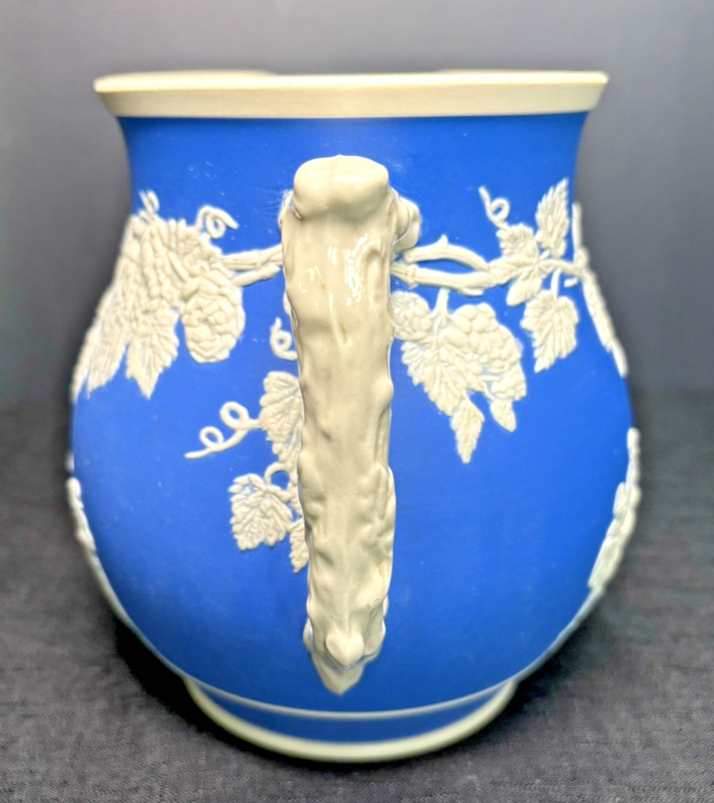 Antique Copeland Spode Pitcher-Parian Style Relief-Vines-Branch Handle-Tavern-EC