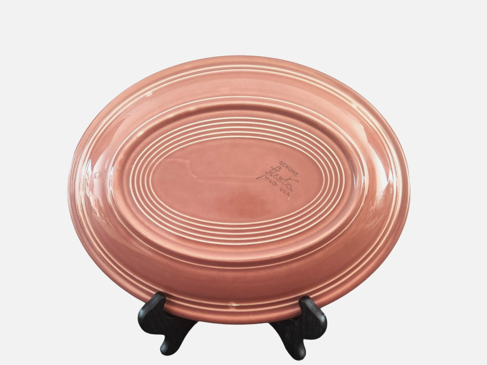 FIESTA FIESTAWARE by Homer Laughlin 12 1/2″ Oval Serving Platter ROSE 1950-1959