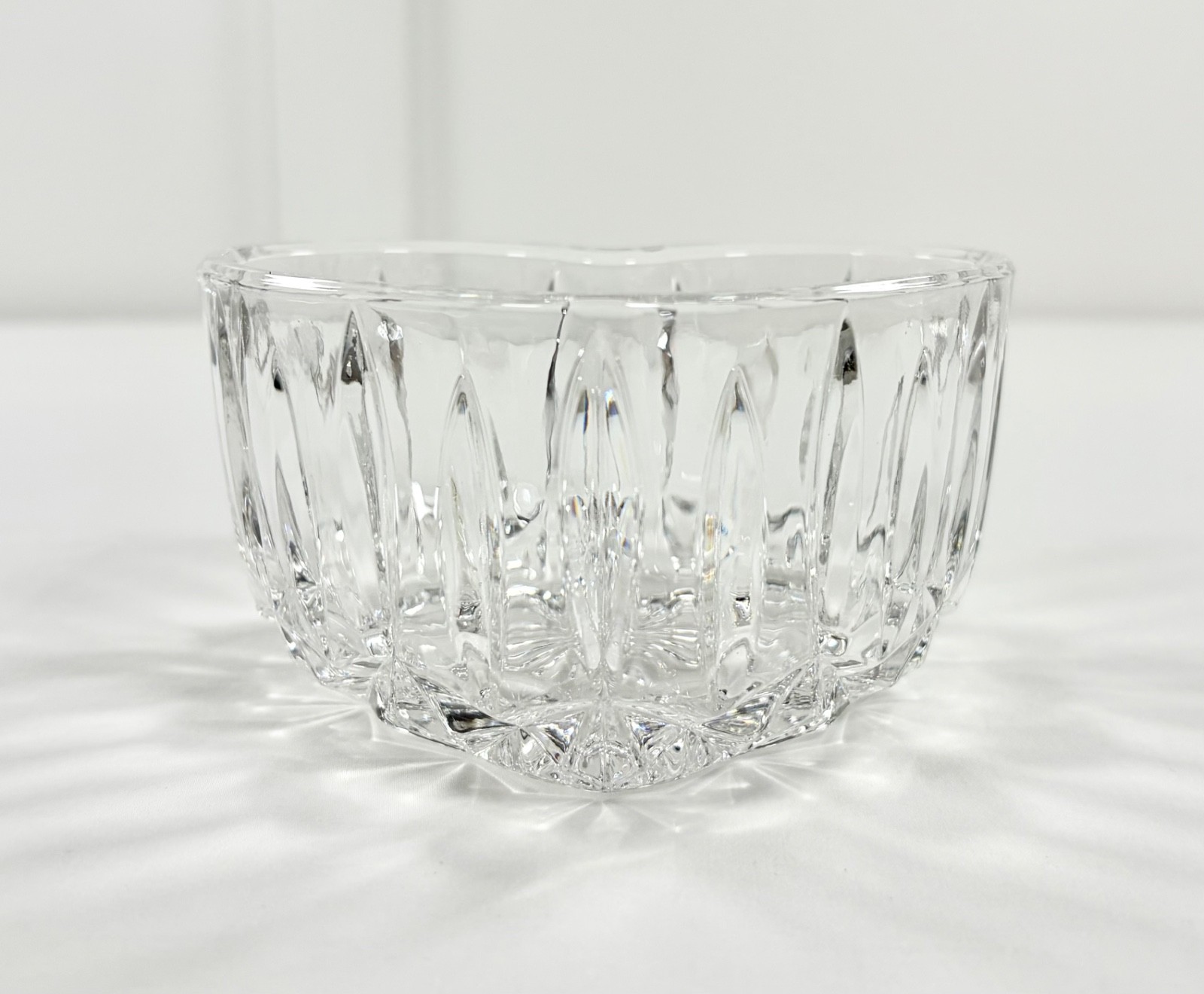 Vintage 1992 FTD Crystal Heart Bowl Lead Glass Valentine Candy Dish Trinket Dish