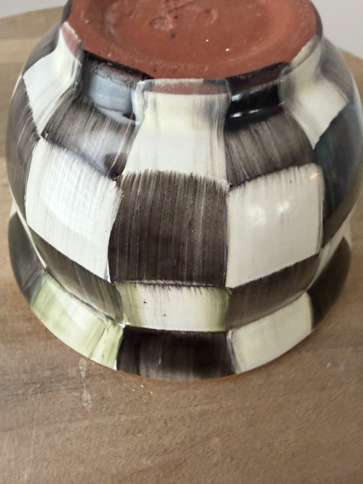Mackenzie Childs Courtly Check ceramic Lidded Sugar Bowl New