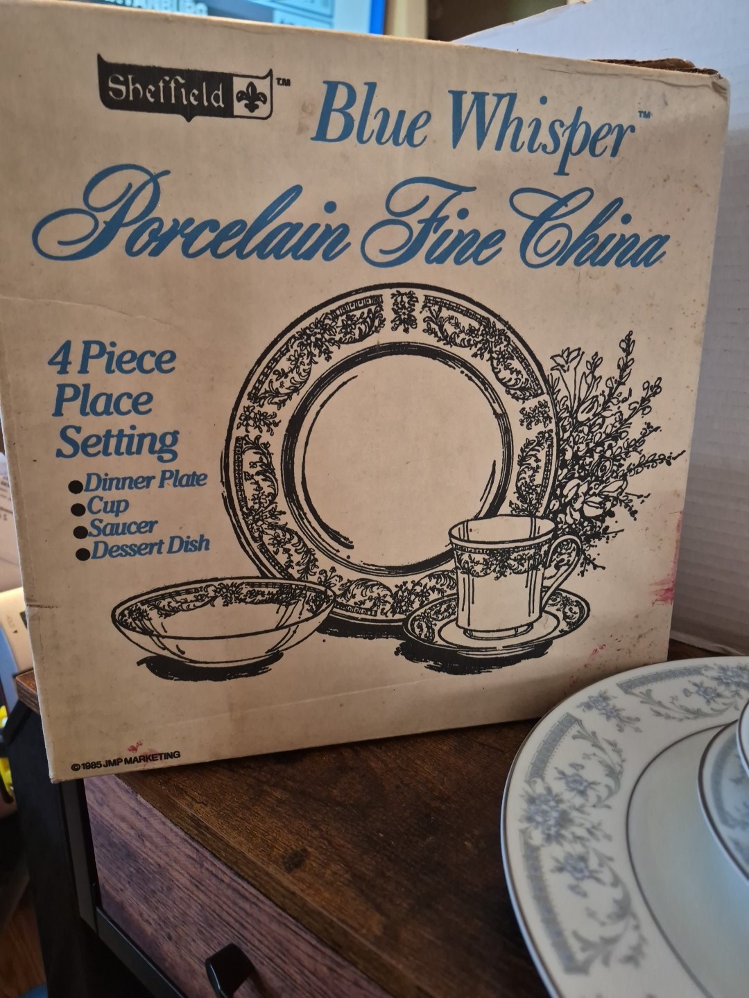 Sheffield Blue Whisper 4 Piece Place Setting Porcelain Fine China Set 1985