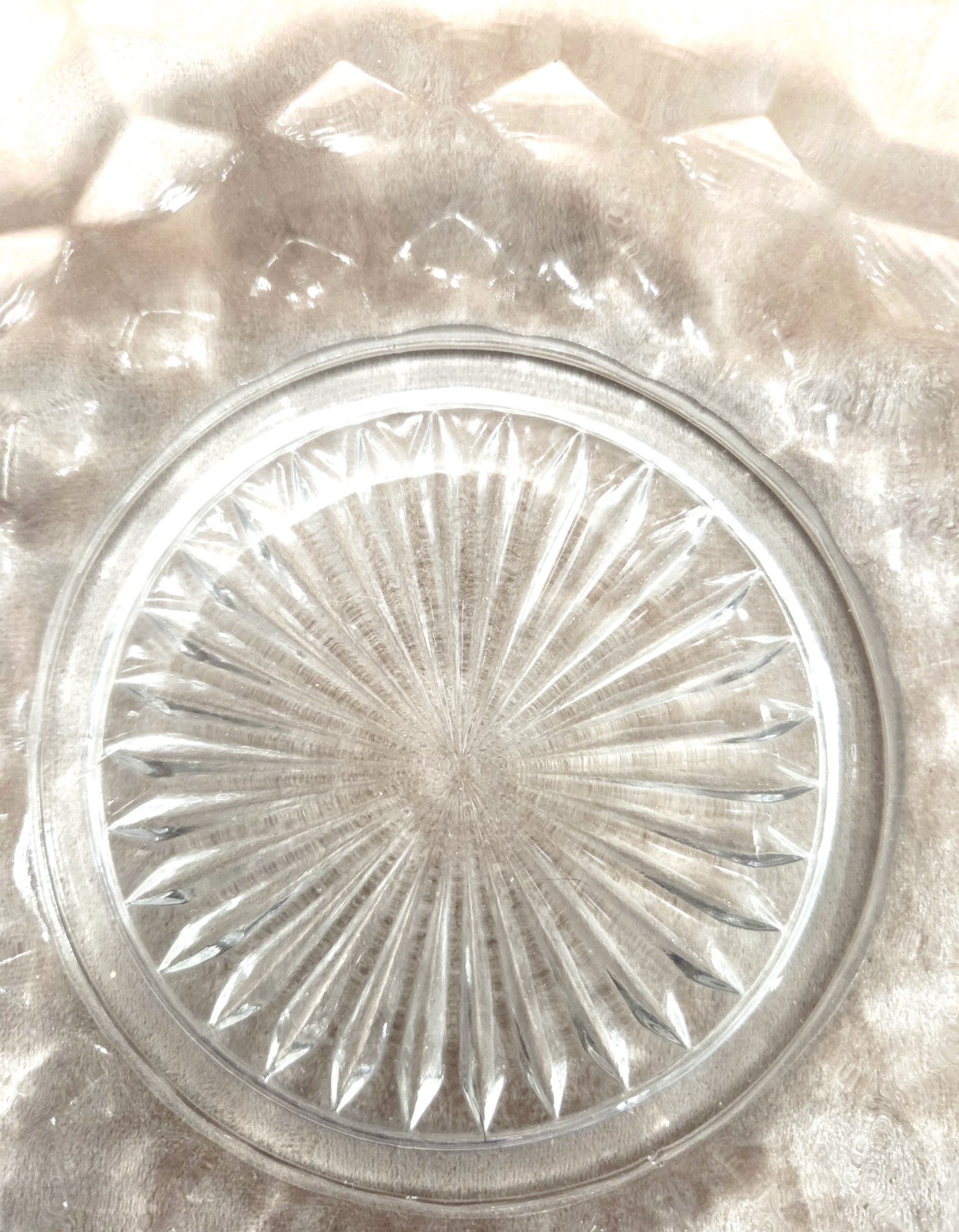 Vintage Fostoria American Large Footed Molded Glass Rose Bowl About 8in W 5in H