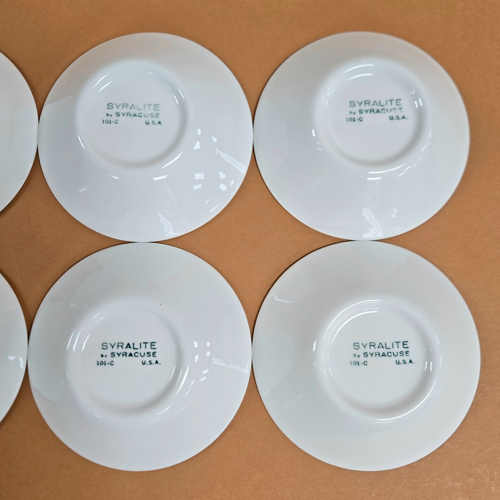 MCM Syracuse China Syralite SY1083 Olive Green Filagree FRUIT BOWLS~ Set Of 6