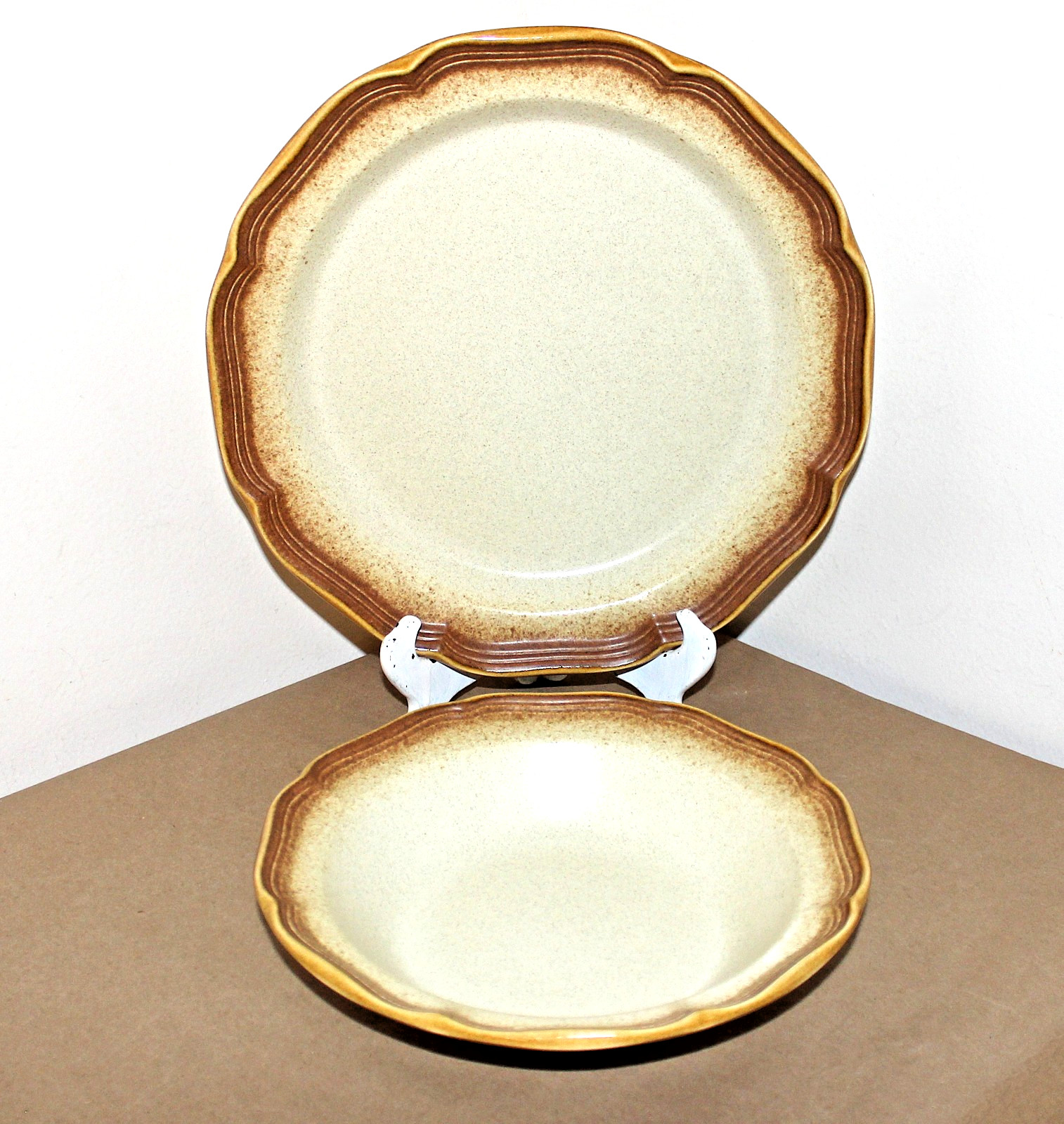 Mikasa Whole Wheat E800 Stoneware Serving Platter 12.5″ & Serving Veg Bowl 9.75″