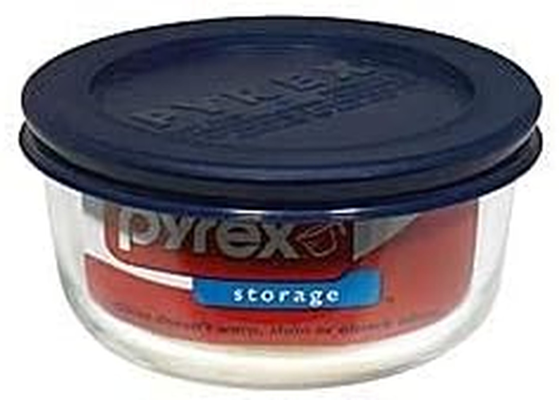 7200 2-Cup Glass Bowl & 7200-PC Dark Blue Lid (6-Pack) – Made in USA