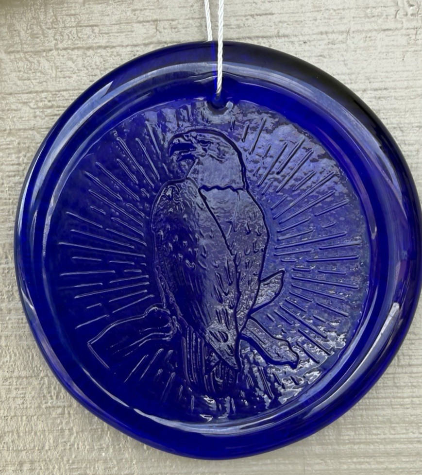 Blenko Glass Suncatcher – American Eagle – Cobalt