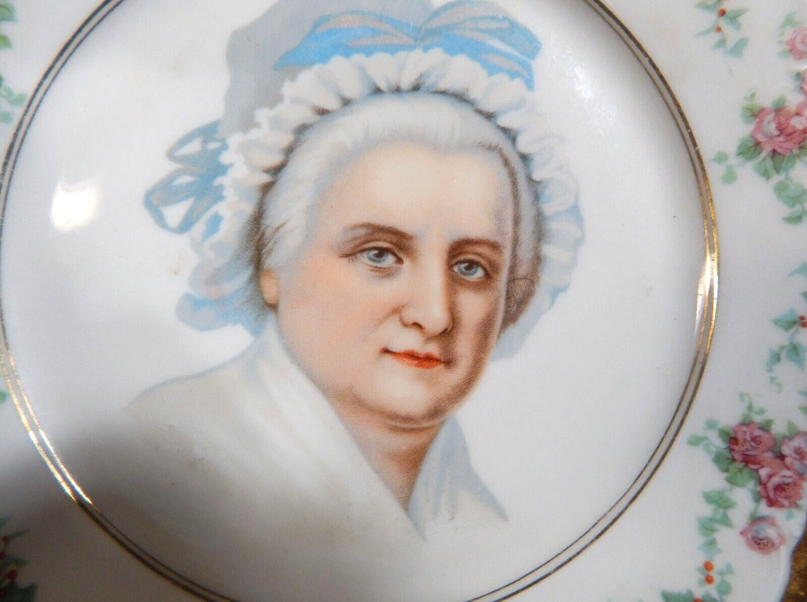 Antique GS Co. Bavaria Germany Portrait Plate 8 1/4″ Lady Martha Washington?