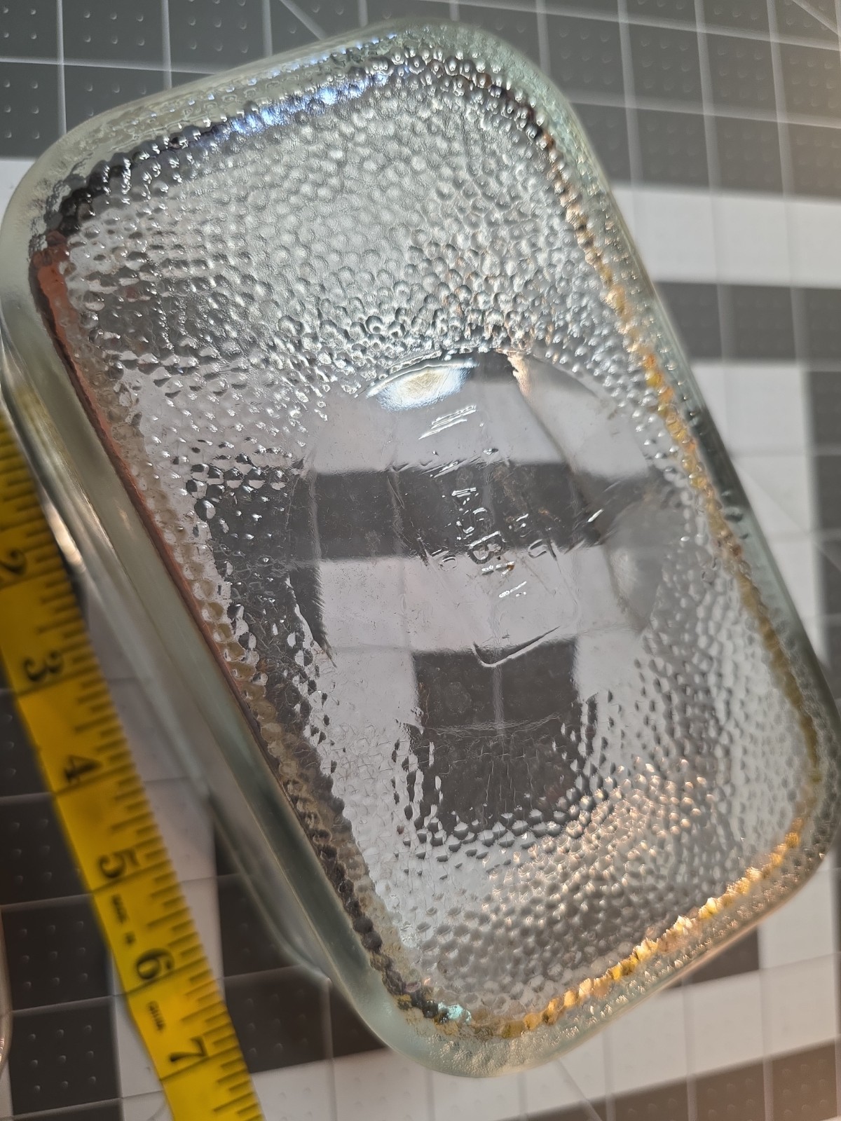 Vintage Clear Glasbake Art Deco Fin Lid Bread Casserole Lidded 1.5 Quart Dish