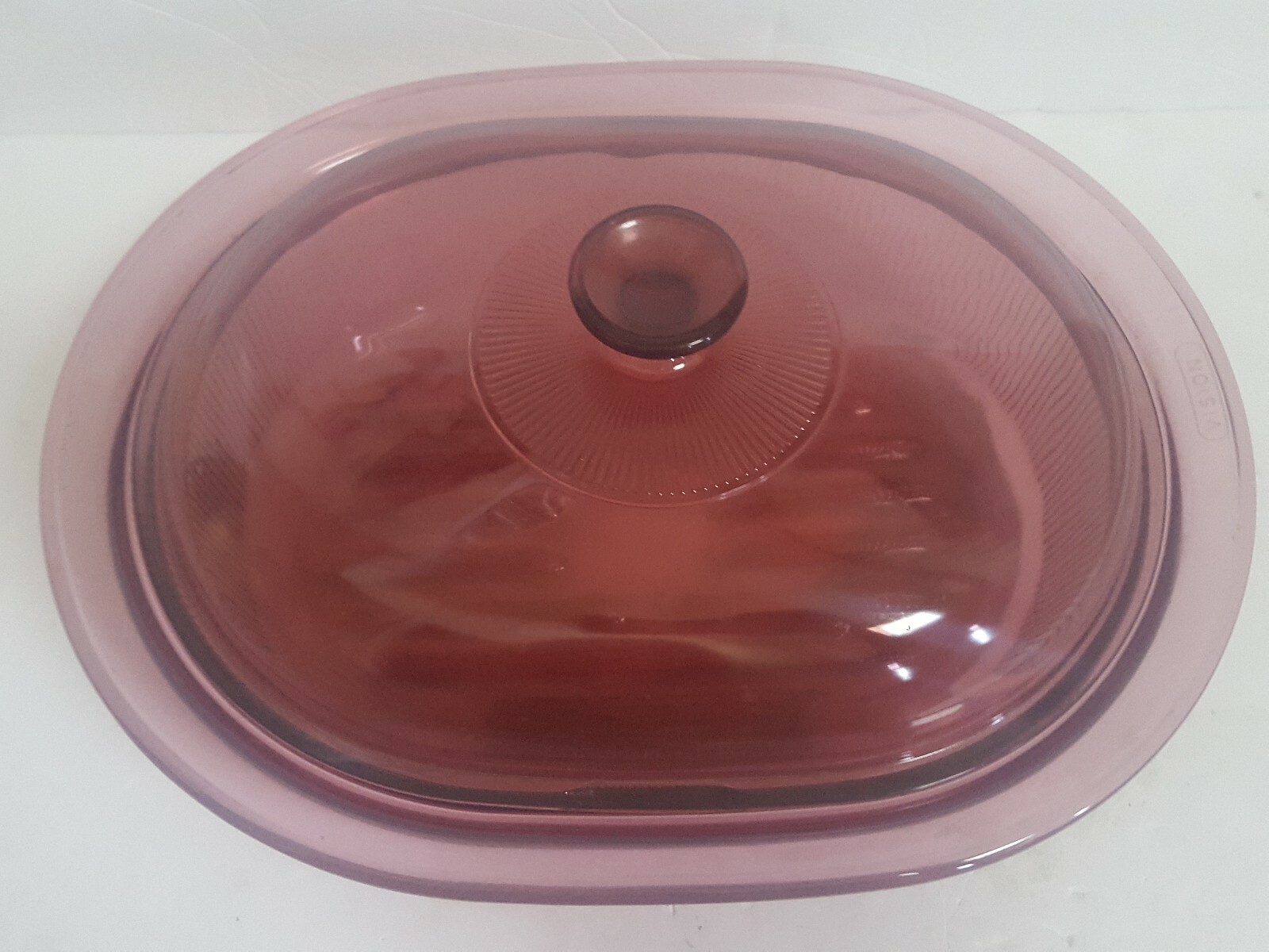 Corning Ware Vision V-34-C CRANBERRY 4 Qt Roaster Casserole & Lid Cookware EUC