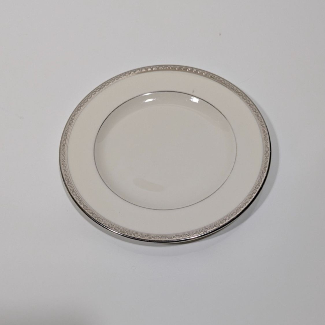 Pickard Embassy White Ceramic Plate Silver Trim USA Elegant Dining