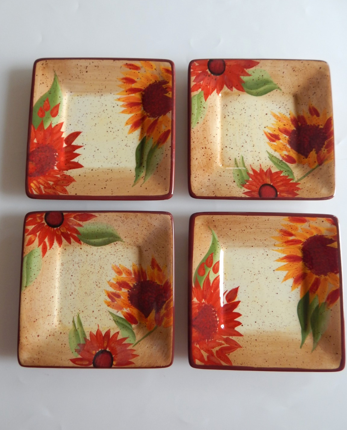 PFALTZGRAFF EVENING SUN 5 1/4″ SQUARE FINGER FOOD PLATES SET OF 4 NEW W/TAG