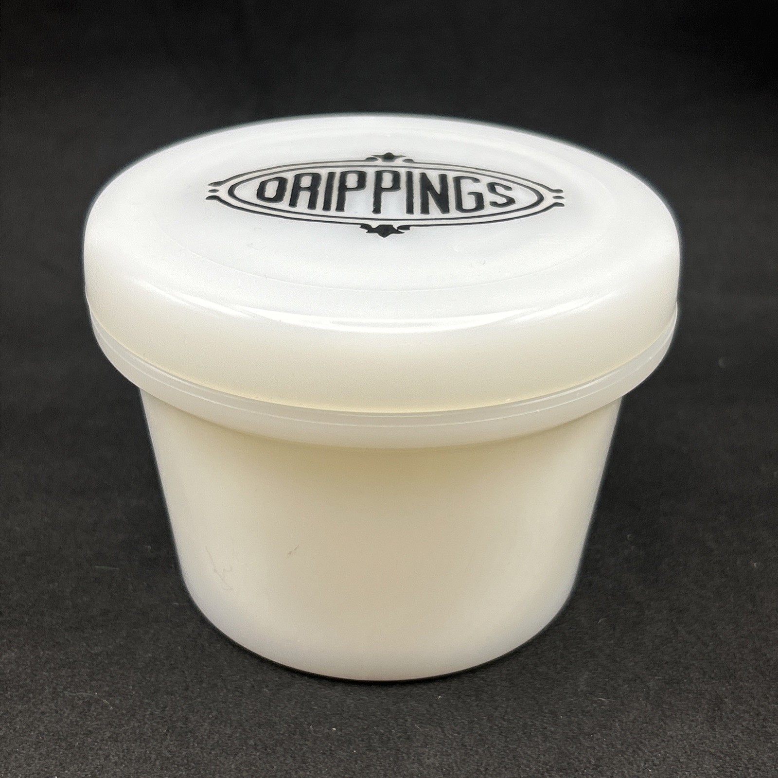 Vintage White Milk Gass Hazel-Atlas “Drippings” Covered Jar 1936 RARE