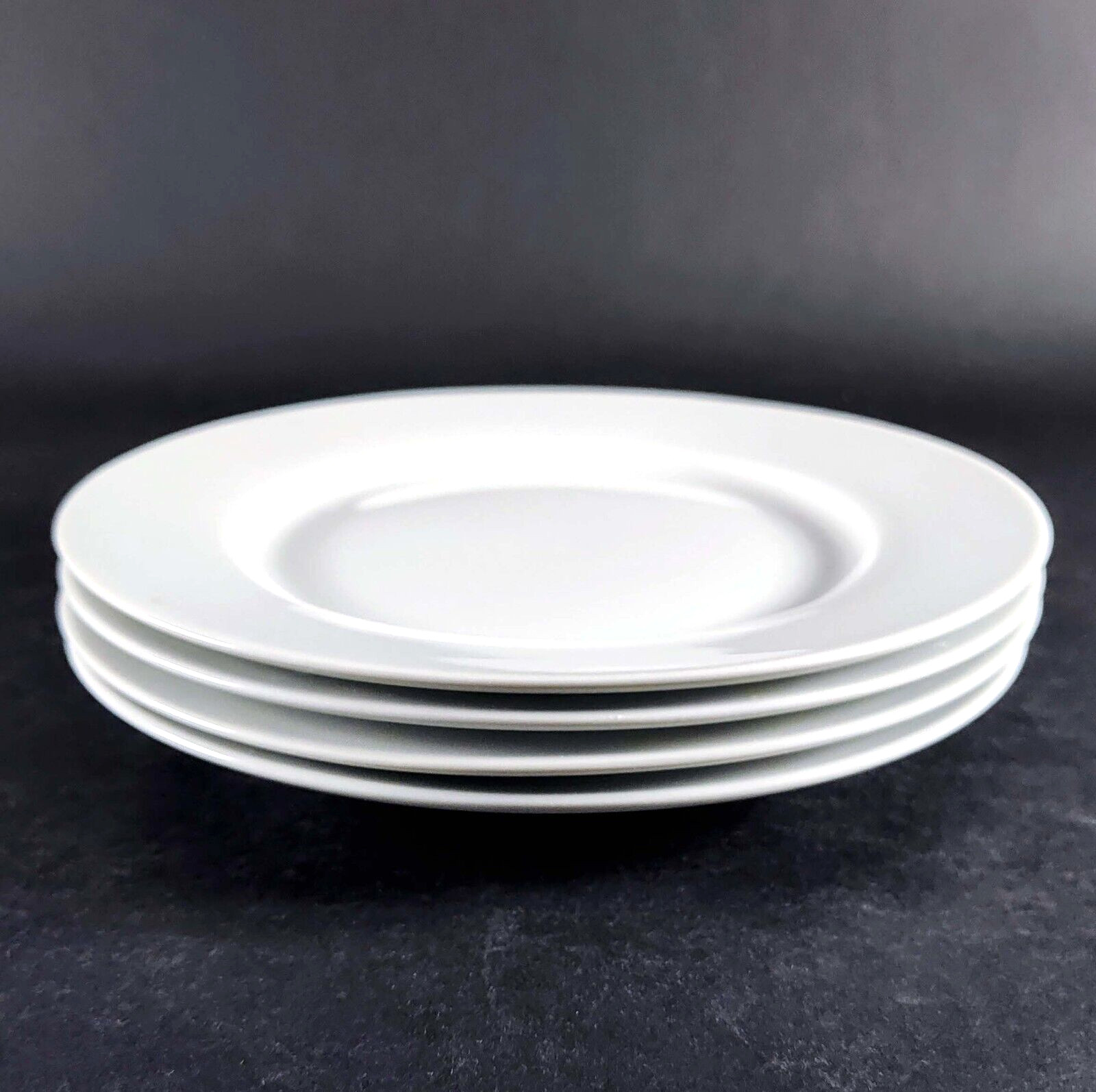 4 Tabletops Gallery Soleil Salad Plates Dishes Classic White Porcelain 8 1/8″