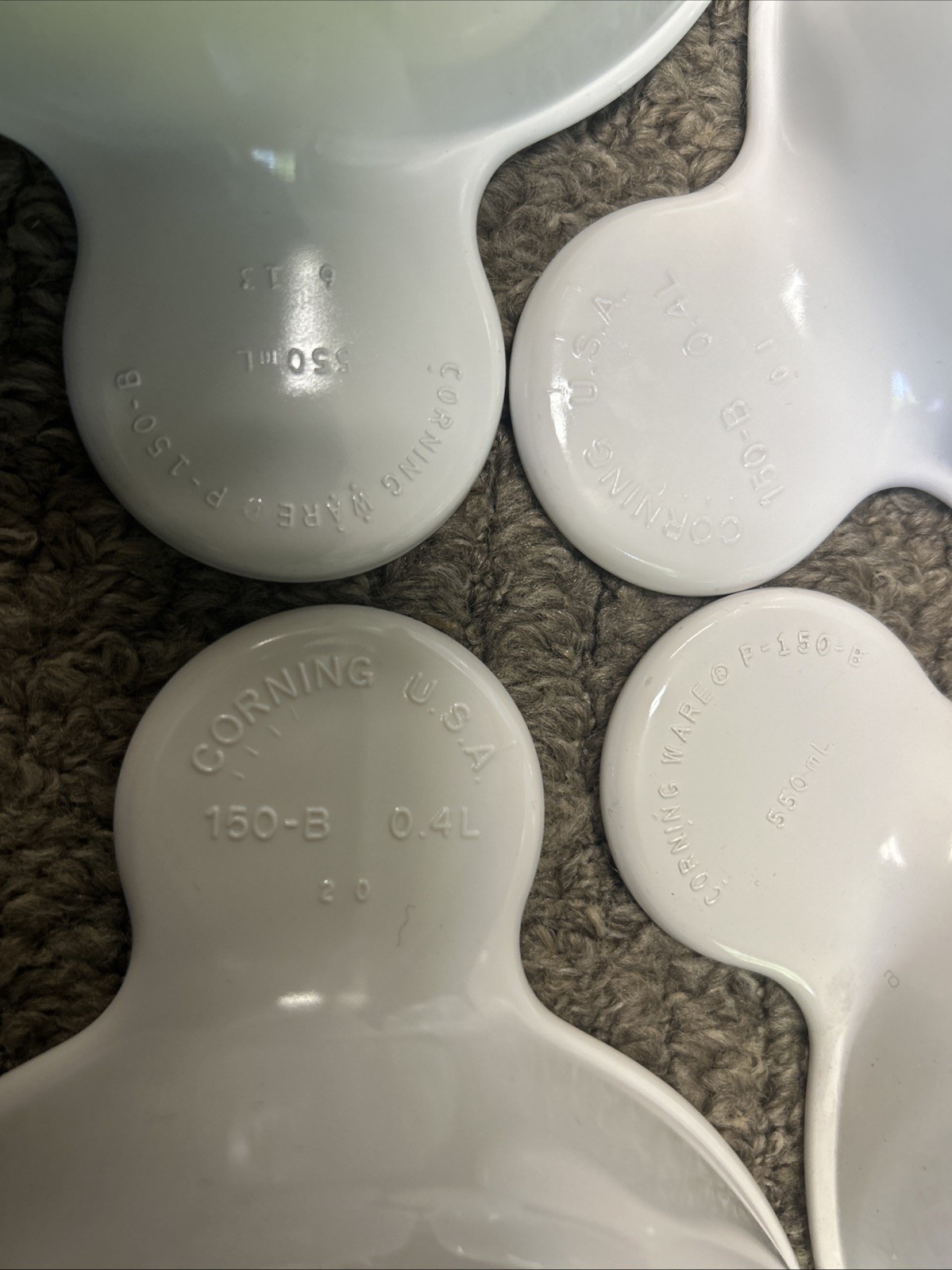 Set Of 4 Corning Ware Grab It Bowls White P-150-B 15 Oz Microwave Soup Bowls