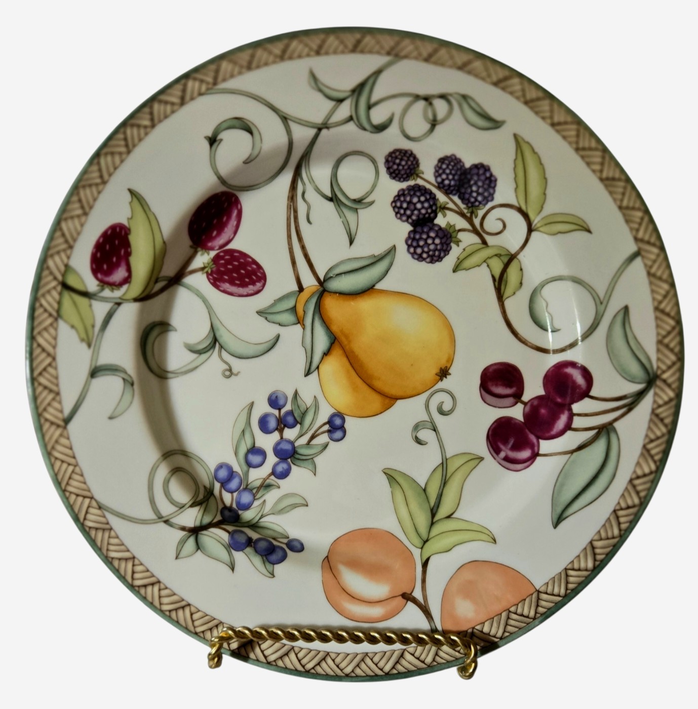 Dansk Umbrian Fruits 9″ Salad Plates Made In Portugal (Set Of 4)