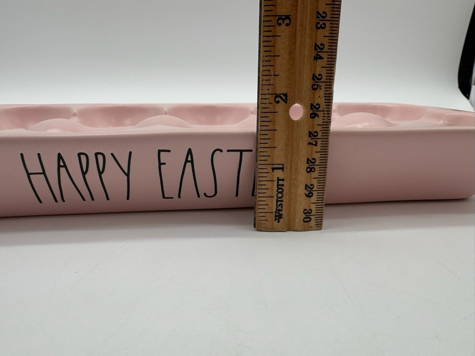 NEW RAE DUNN Artisan Collection LL “HAPPY EASTER” Pink 12 Egg Holder By Magenta