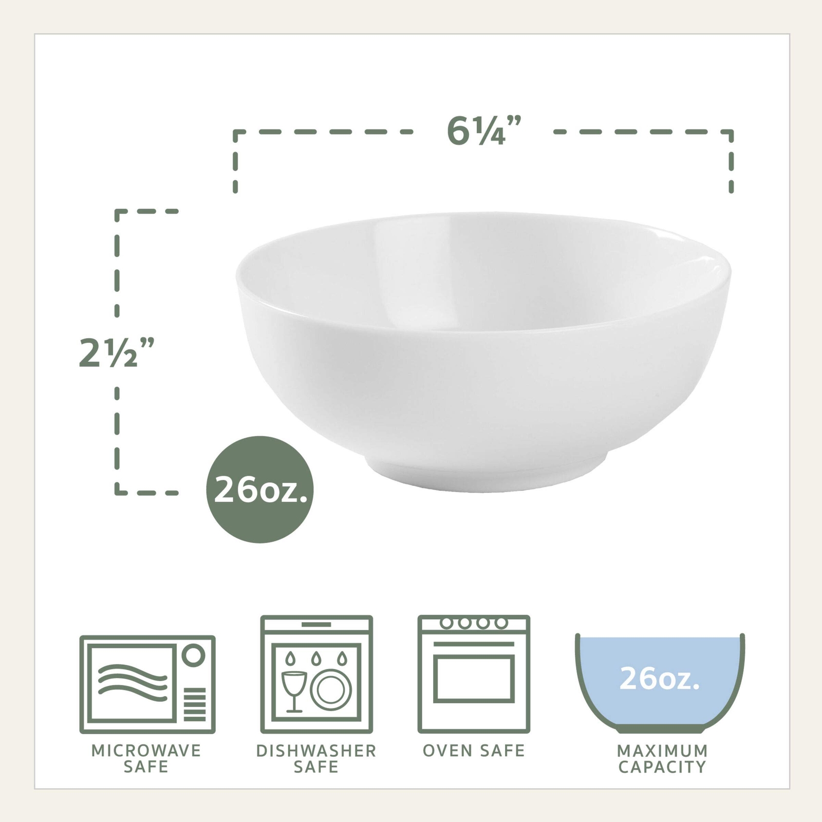 Soup and Cereal Porcelain Bowls, Set of 4