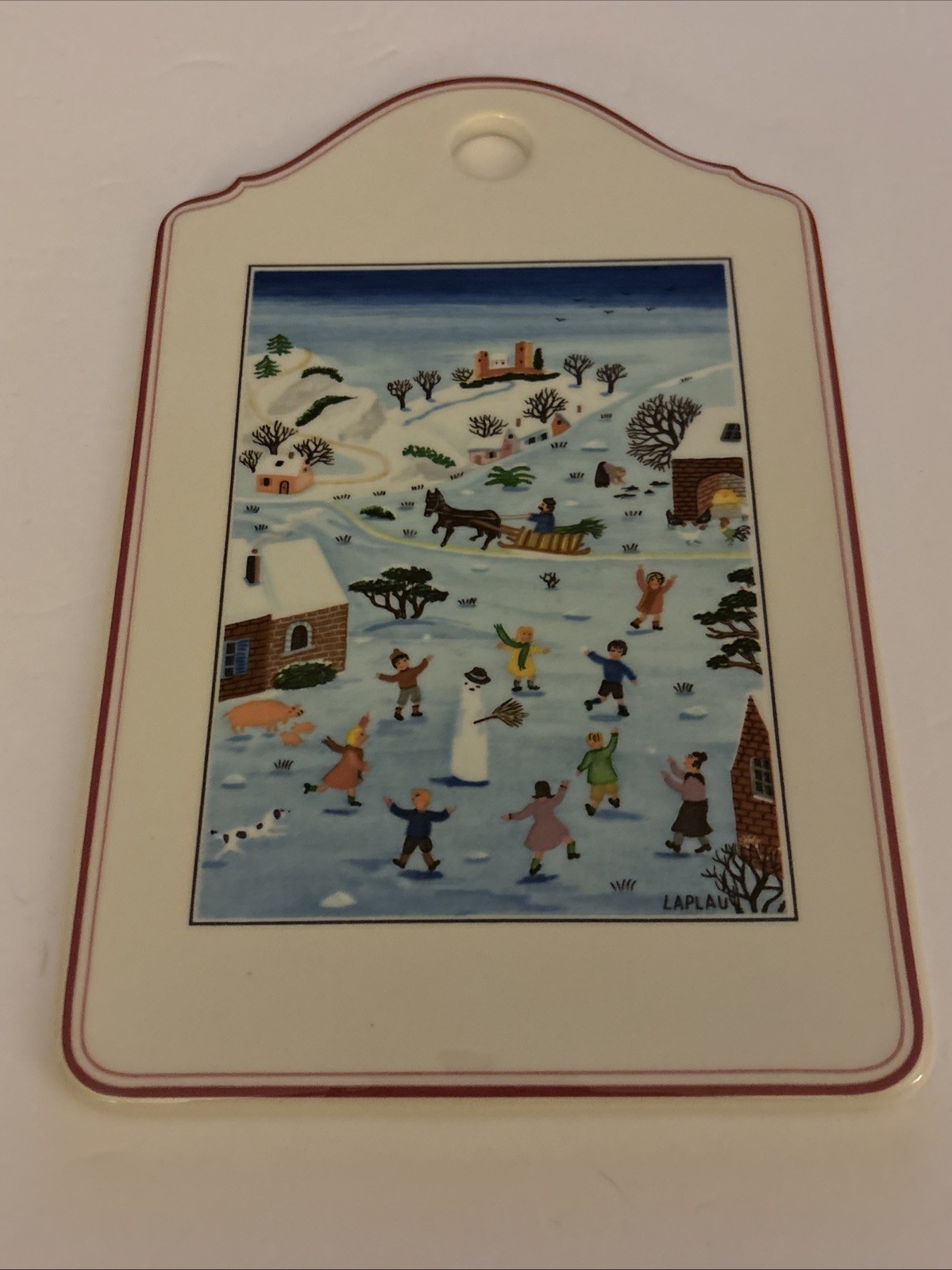 VTG Villeroy & Boch Naif Christmas Porcelain Cheese Board Plate (220 x 145 mm)