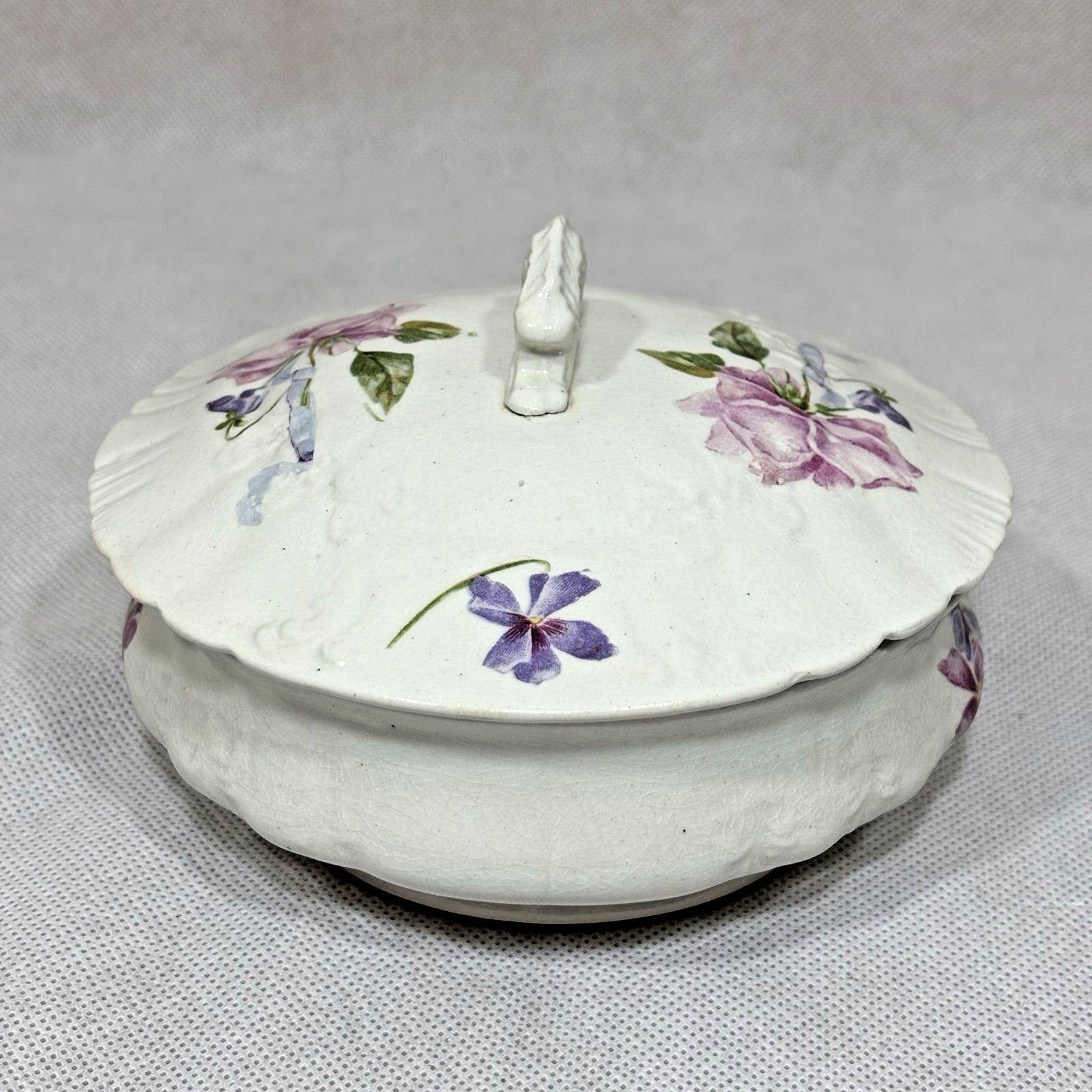 Vintage Ceramic Floral Covered Dish