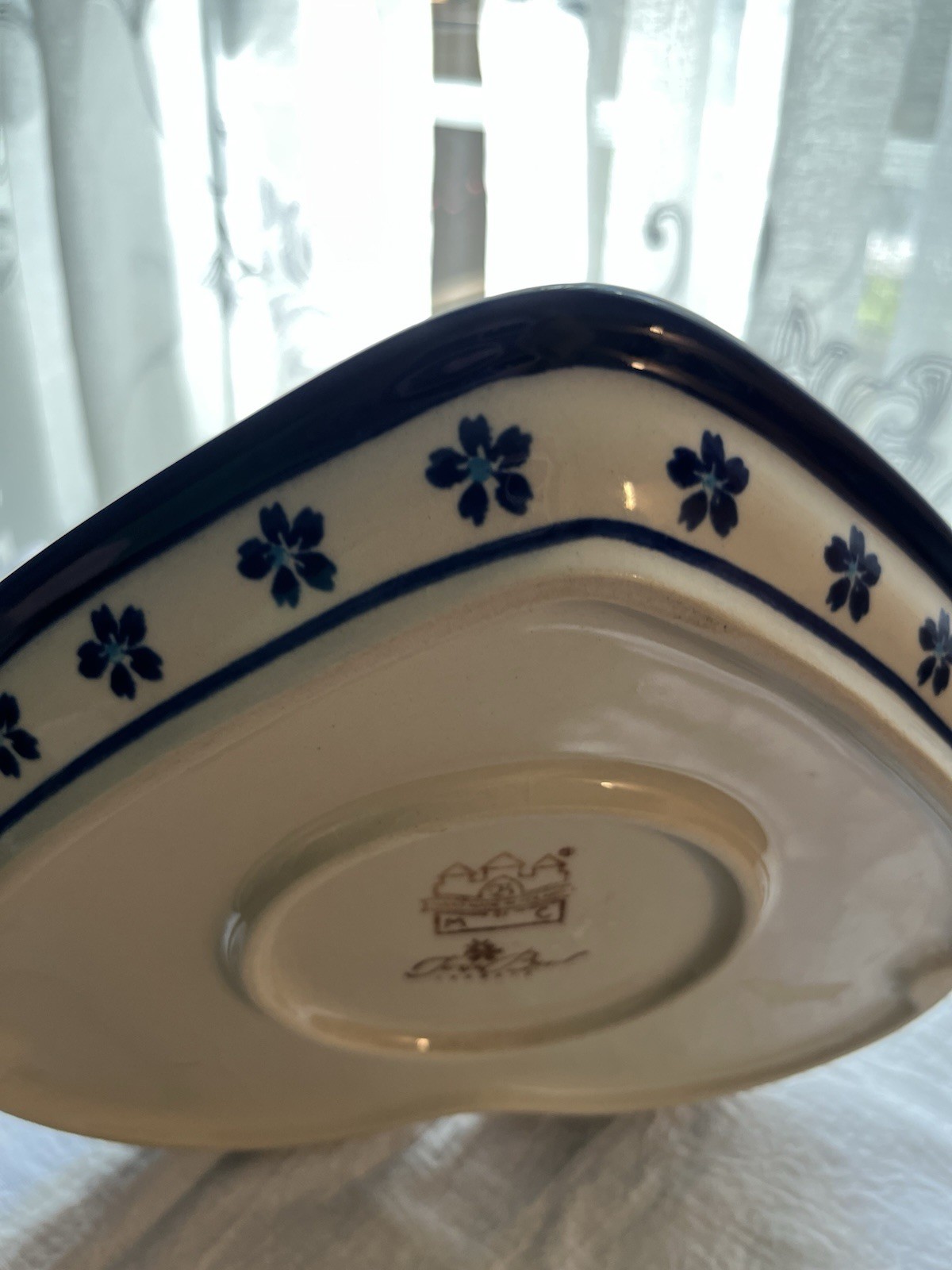 Polish Pottery Heart Shaped Dish Platter