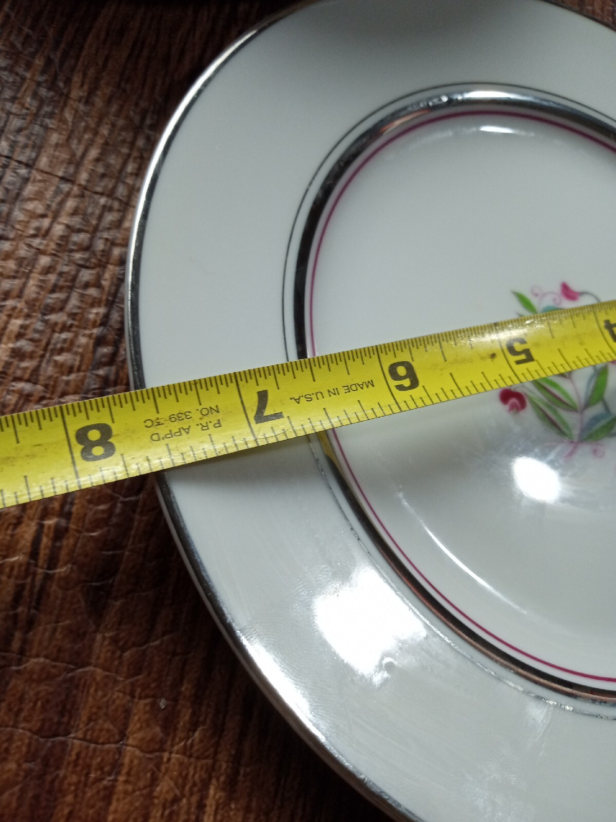 Vintage Fine China Of Japan Platinum Beauty Salad Plates 7.5″ Set Of 6