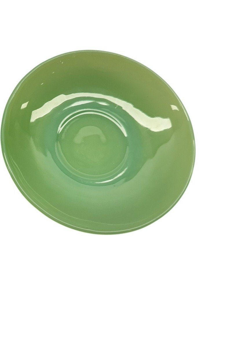 RARE 1940s Fire King Jadeite Restaurant Ware Saucer Heavy Smooth Glass