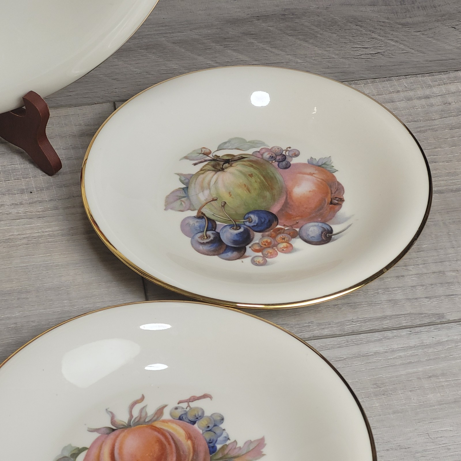 Vtg Hutschenreuther Hohenberg Margarete 4-Plate/Platter Set Fruit Motif Germany