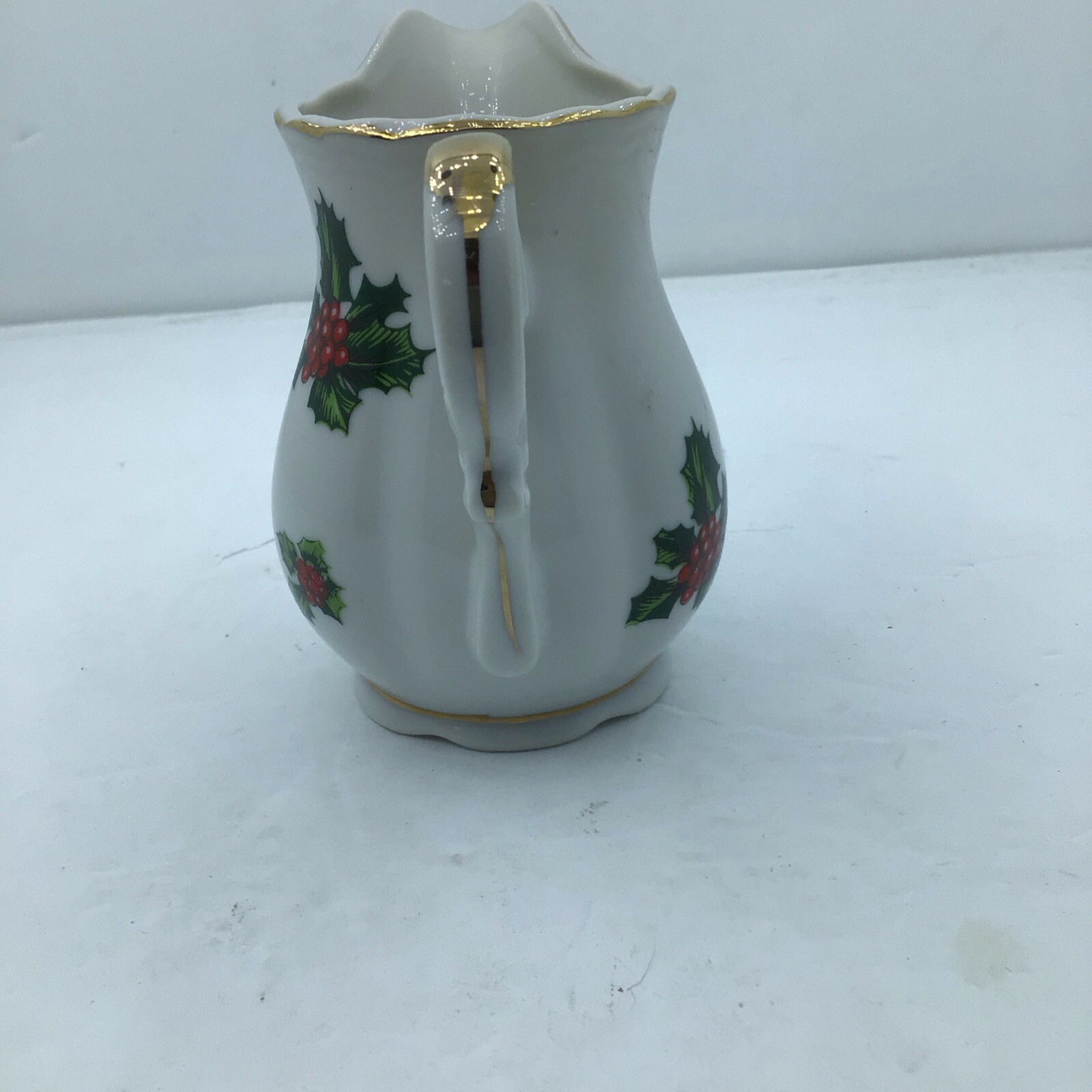 Lefton China Holly Berry Vintage Creamer Pitcher 7949