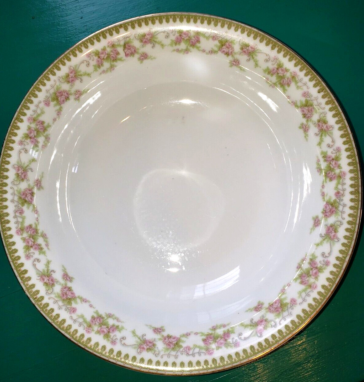 Vintage SCHWARZBURG Germany Rose Garland Round Serving Bowl 10 1/2″