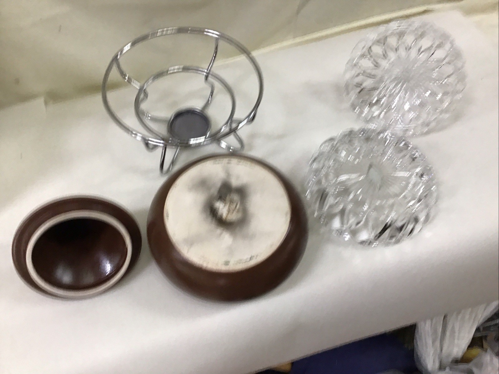 Hershey’s Kiss Crystal Candy Dish & Hersheys Fondue Set W/ Original Boxes L2
