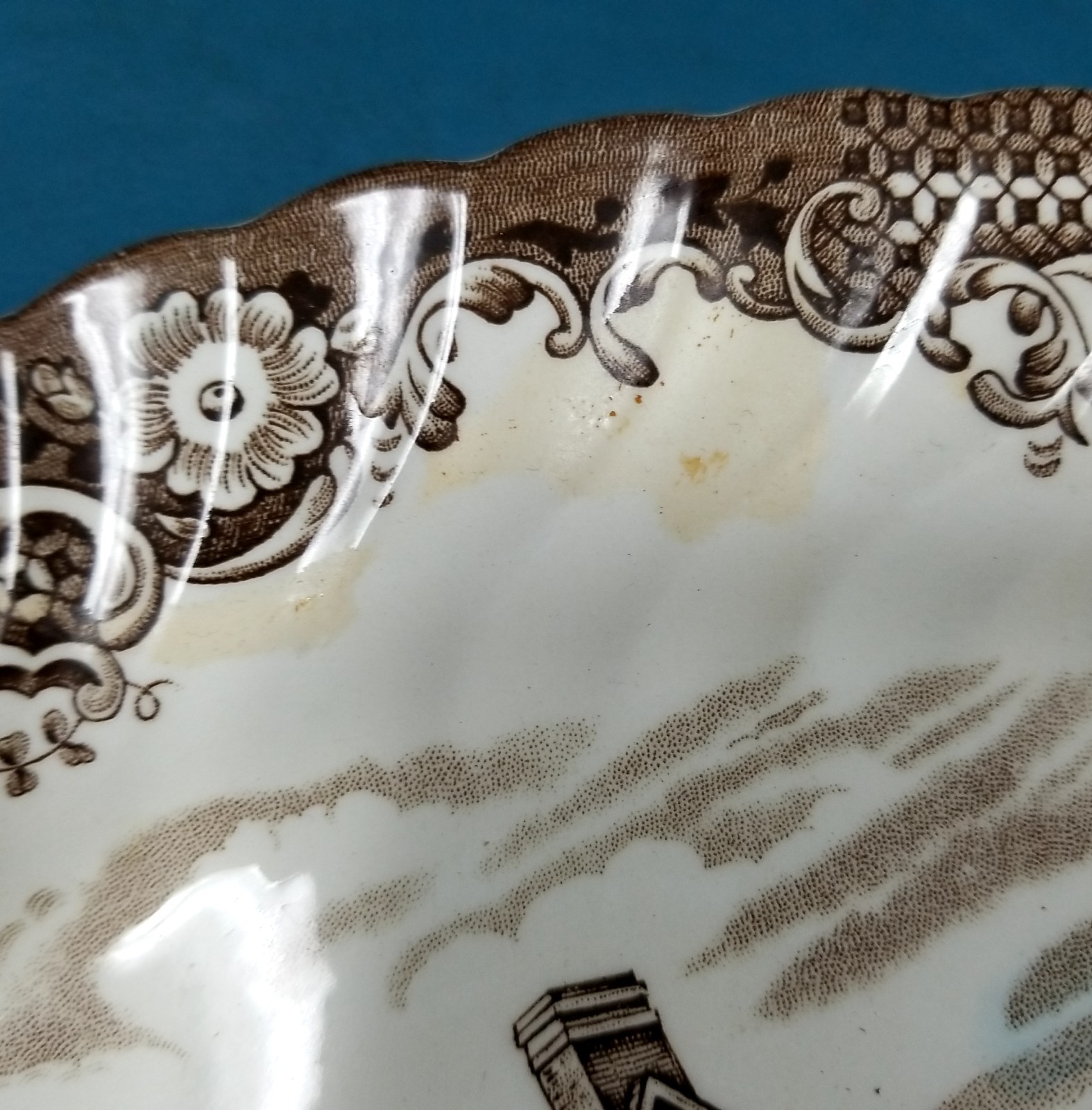 VTG Johnson Bros Heritage Hall 12×9 Oval Platter Pennsylvania Fieldstone England