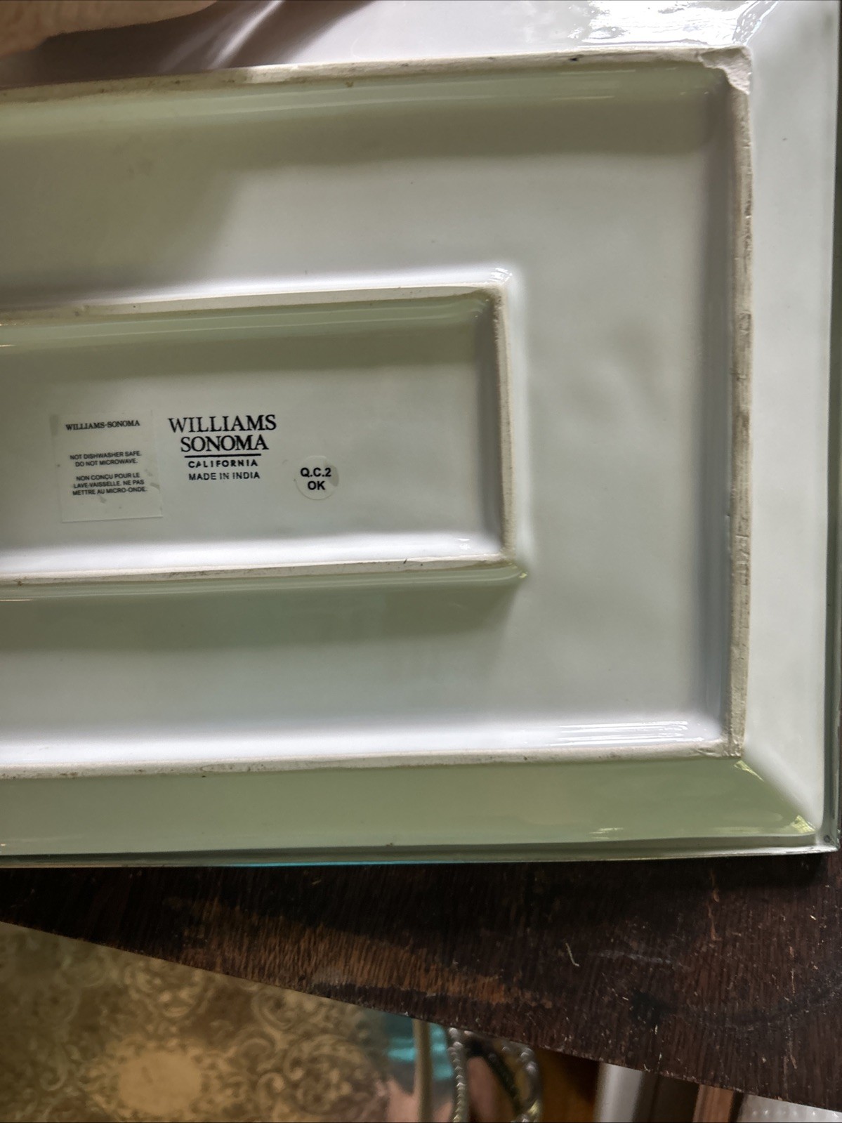 Williams Sonoma Autumn Vine rectangular serving platter w/ pewter handles
