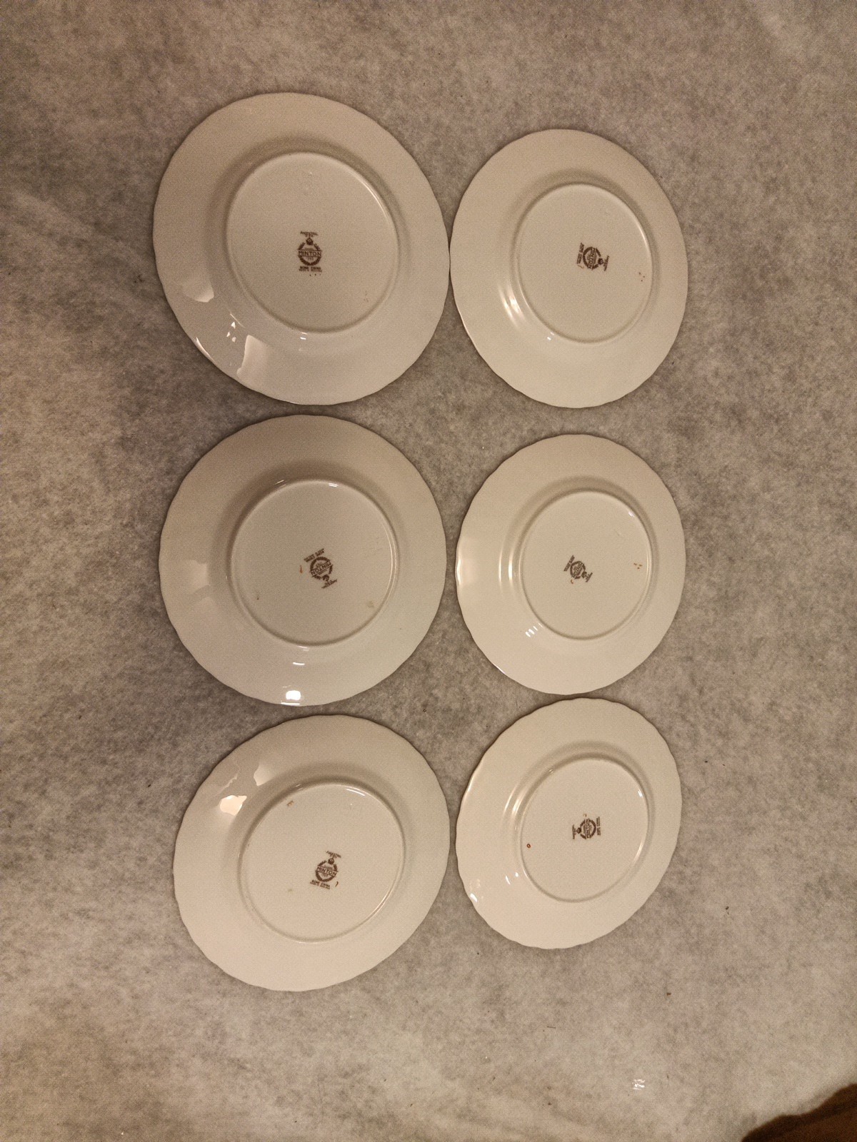 Set of 6 Minton Ancestral Bone China Bread & Butter Plates 6 1/4″ Floral Gold