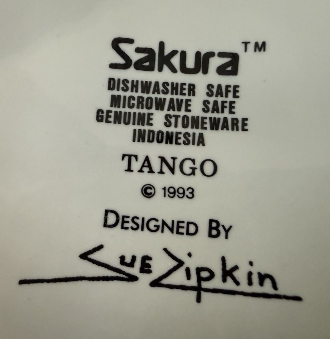 3- Sakura “Tango” #993” Coffee Cups Art Deco By Sue Kimzin DISC 1993-1994
