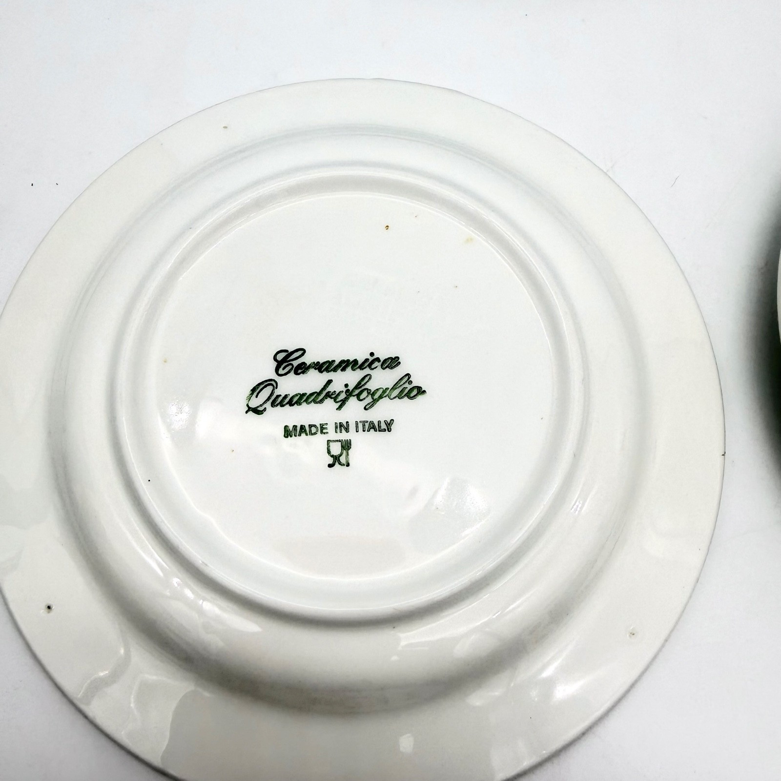 Ceramica Quadrifoglio Salad Plates 7.75in Ceramic Fruit Blue White Set 4 Italy