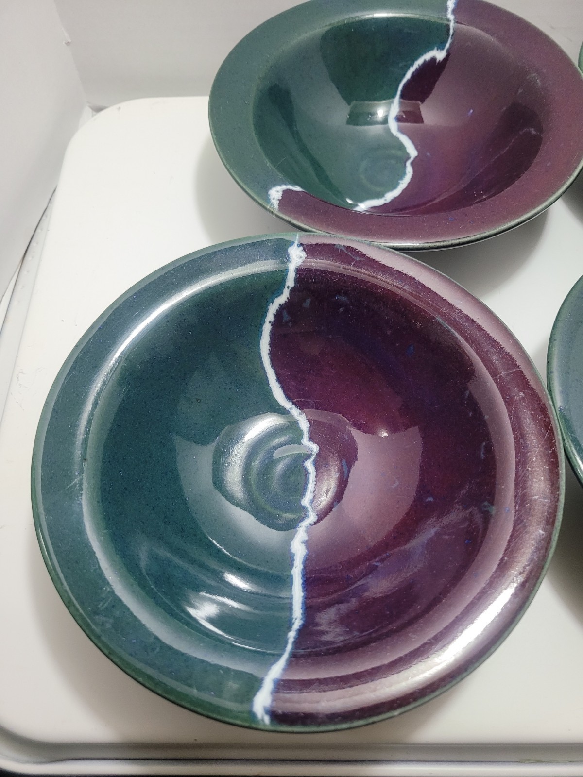 Set Of 4 Studio Pottery 7″ Bowls by Renowned Artist Bill Stewart North Carolina