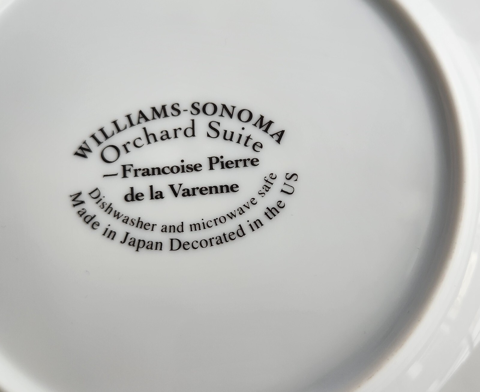 Williams Sonoma Orchard Suite Salad Dessert Plate Fruit Pear Image Script Donne