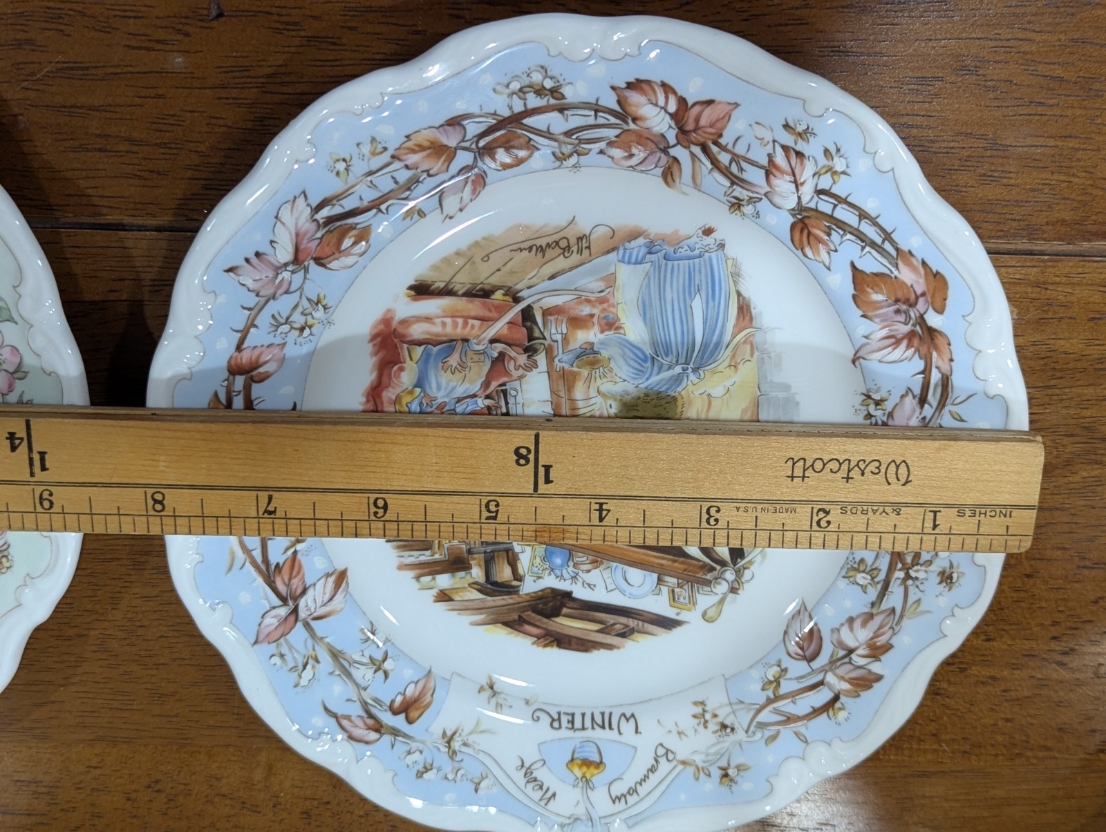 Set of 4 ROYAL DOULTON BRAMBLY HEDGE All 4 SEASONS PLATES 8″ by Jill Barklem