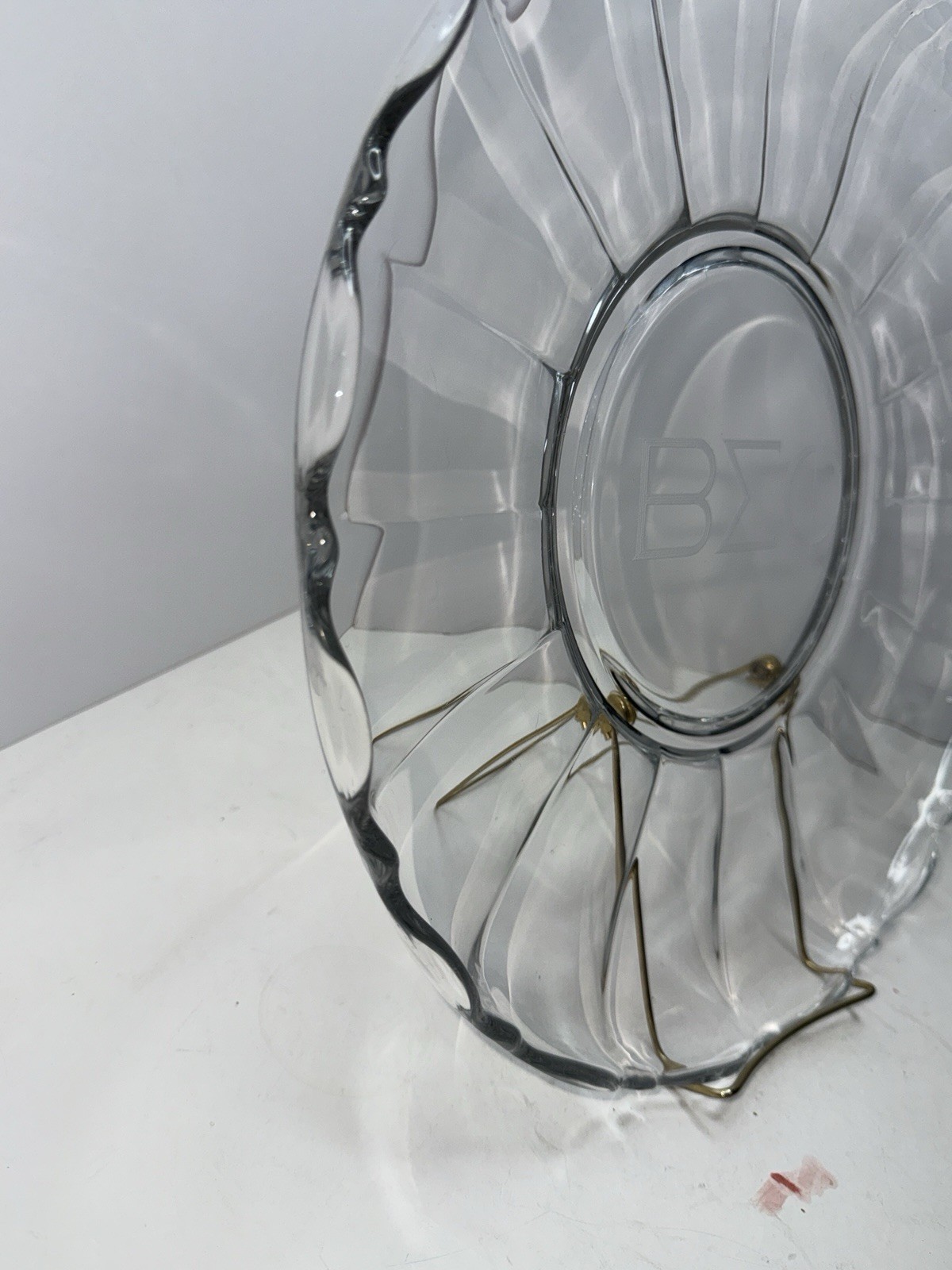 Vtg Beta Sigma Phi ΒΣΦ Glass Platter With Scalloped Edges Sorority 14″ Clear