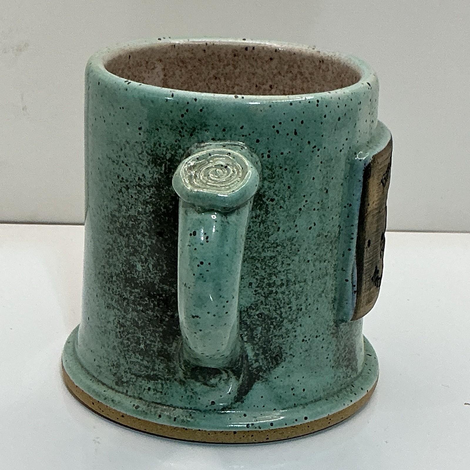 NC Pottery Mug Emerald Isle North Carolina Stoneware Anchor Logo Coastal USA