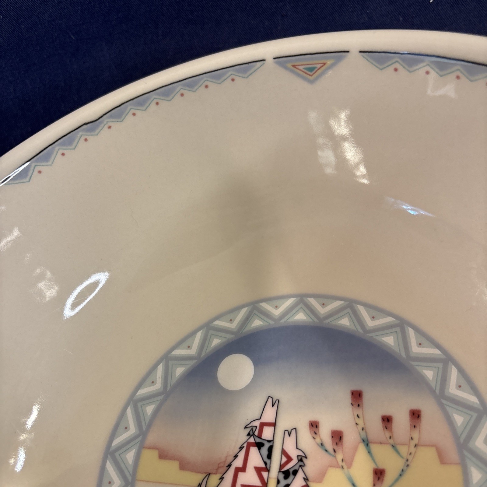 Epoch Amigo 9in. Serving Bowl by Noritake Southwestern Pattern Ivory Porcelain