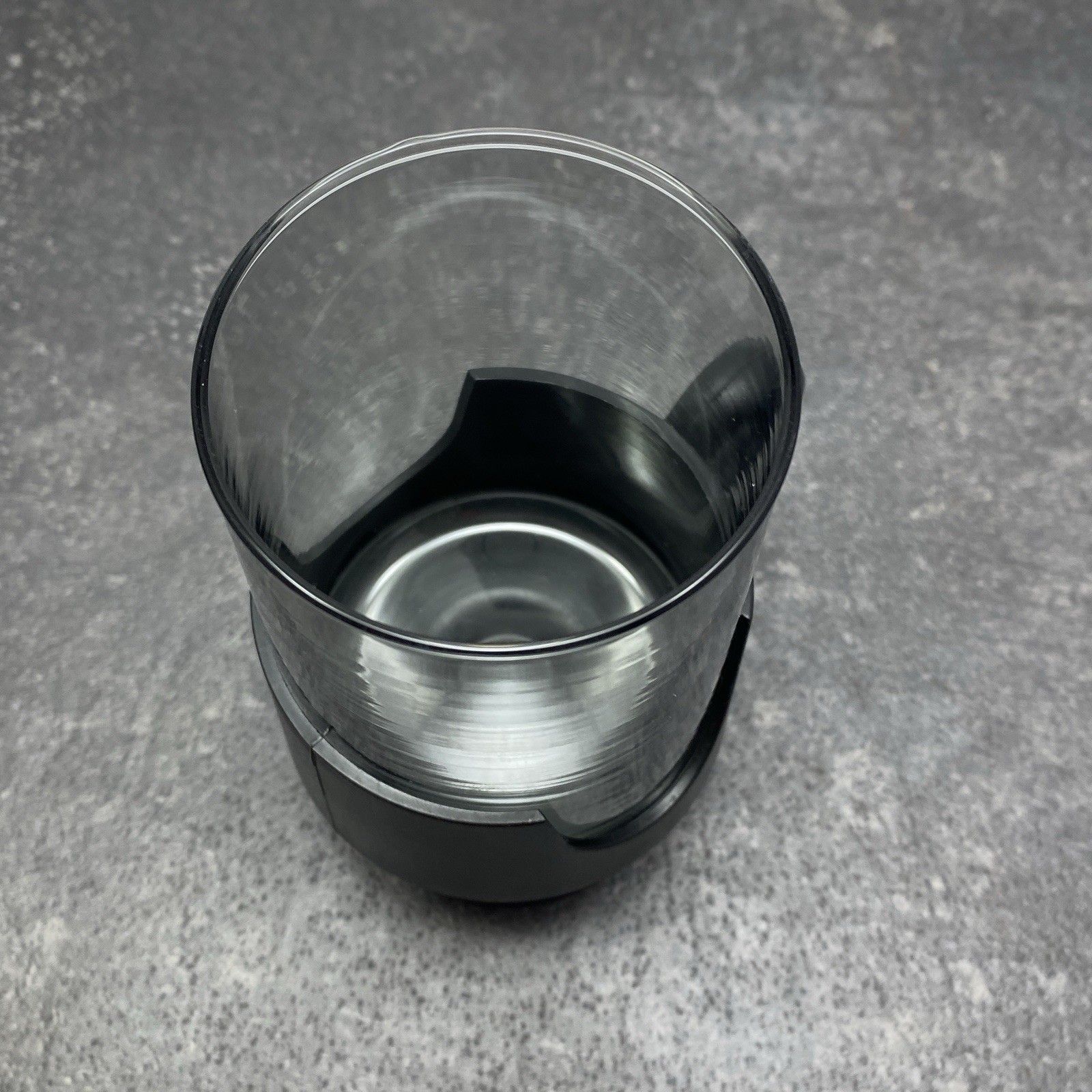 Vintage Set of 2 Glas-Snap by Corning 10oz Glasses Black Plastic Footed Holders