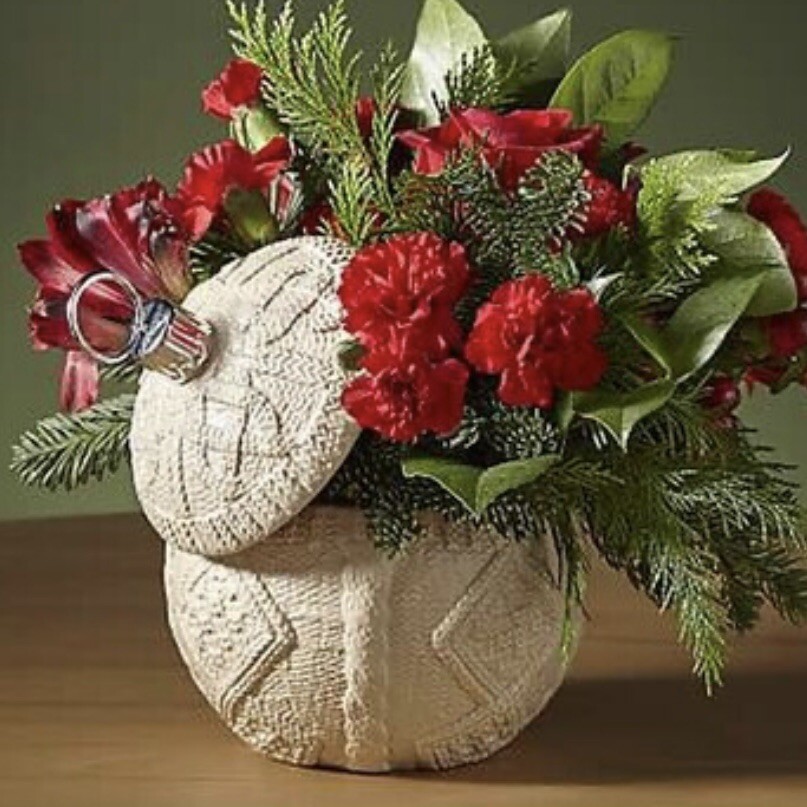 Vintage FTD Unique Textured Candy Dish Flower Christmas Ornament Flower Vase