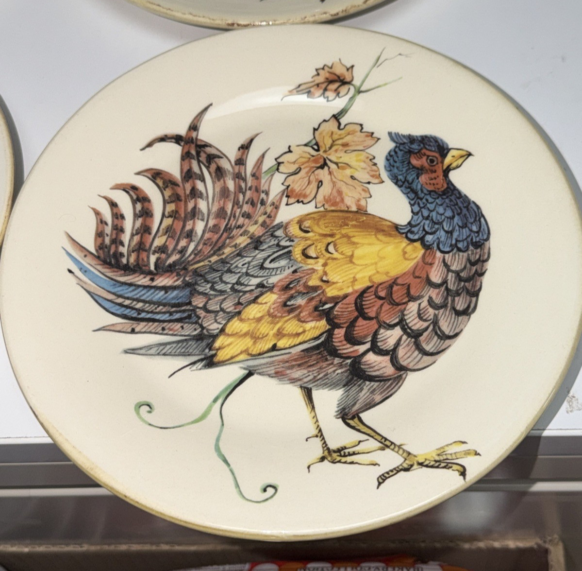 SET OF 6–Sur La Table PHEASANT 8.5″ Salad Plates ITALY FREE SHIPPING