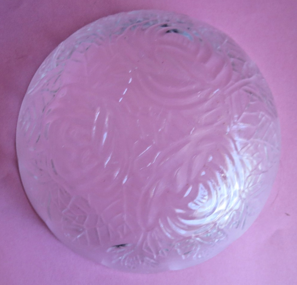 Elegant Dining Glassware Series ~ 4 Piece Glass Dessert Bowl Set ~ Rose ~ 5 inch
