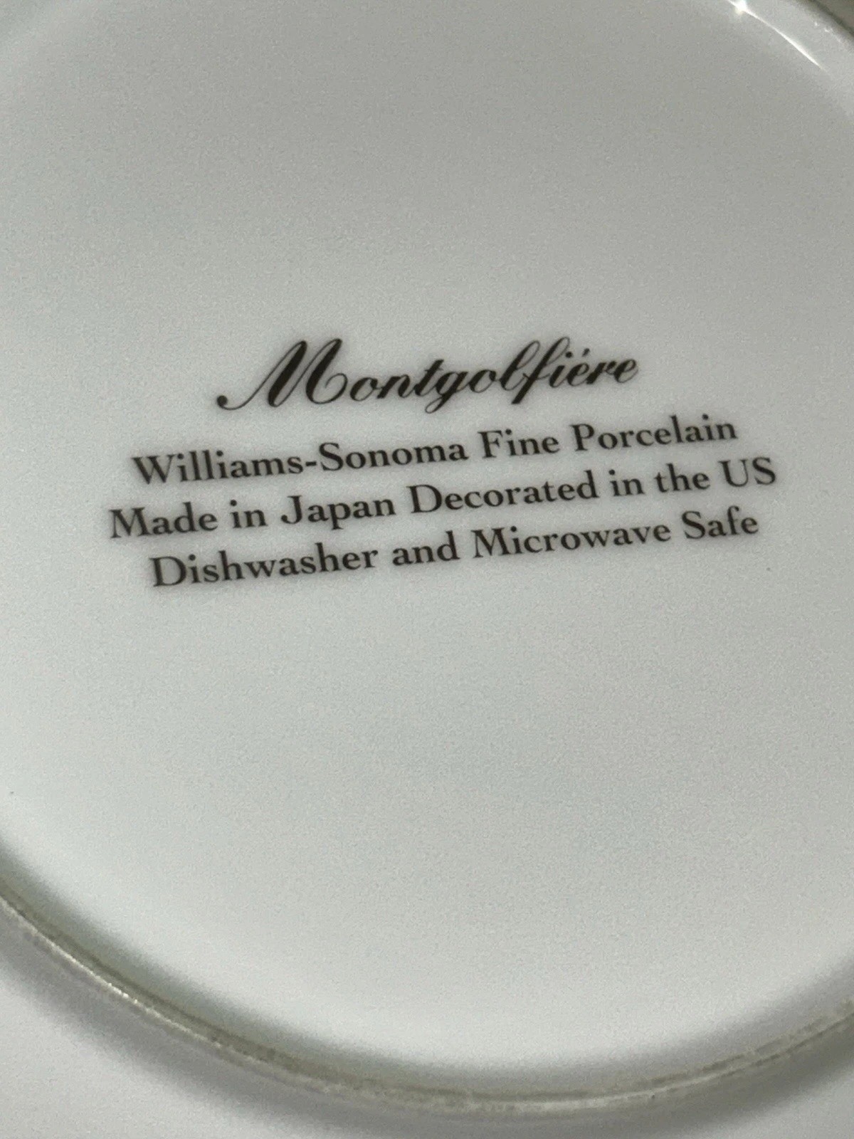 VTG Pair Williams Sonoma MONTGOLFIERE Hot Air Balloon 7.75”Diam Plate Japan USA