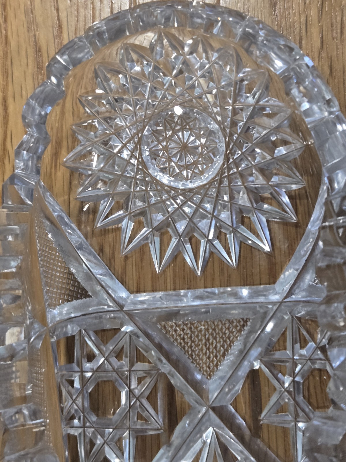True American Brilliant Period Crystal. Beautiful Cut Glass Celery Dish.