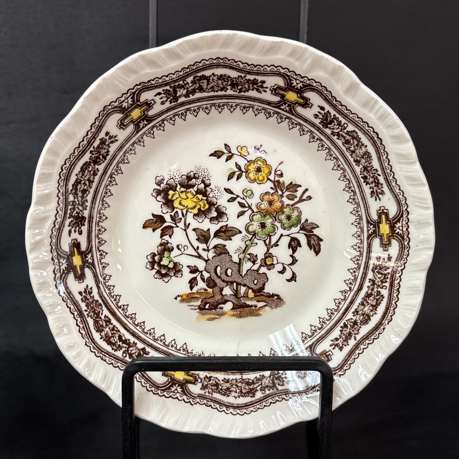 6 Masons MANCHU (Brown) Fruit Sauce Bowls 5 1/2 Inches
